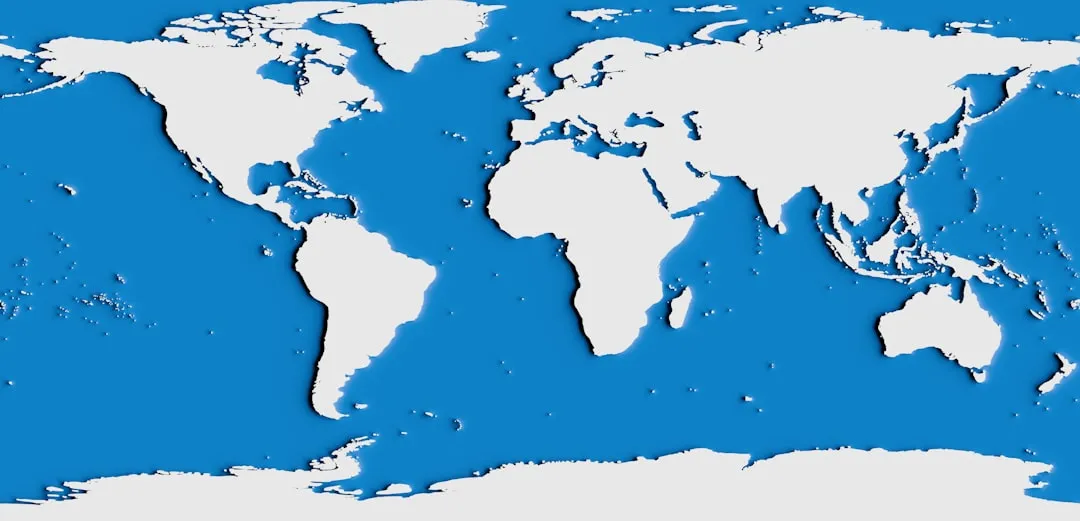 Mapa mundial que muestra rutas de vuelos globales