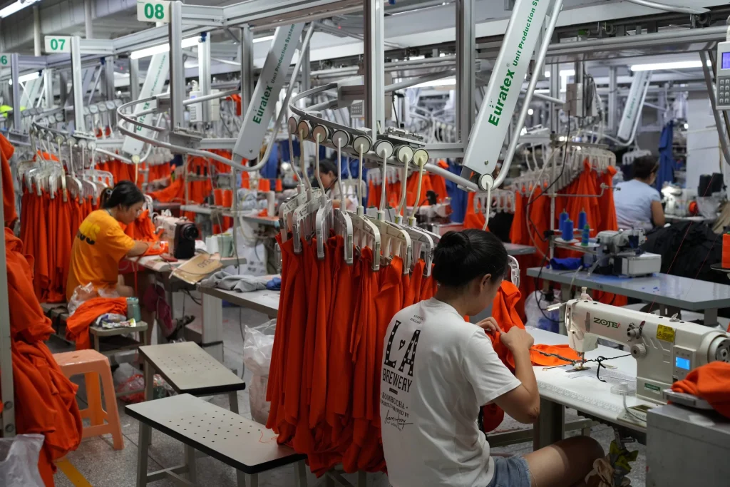 Fábrica de ropa china — línea de producción