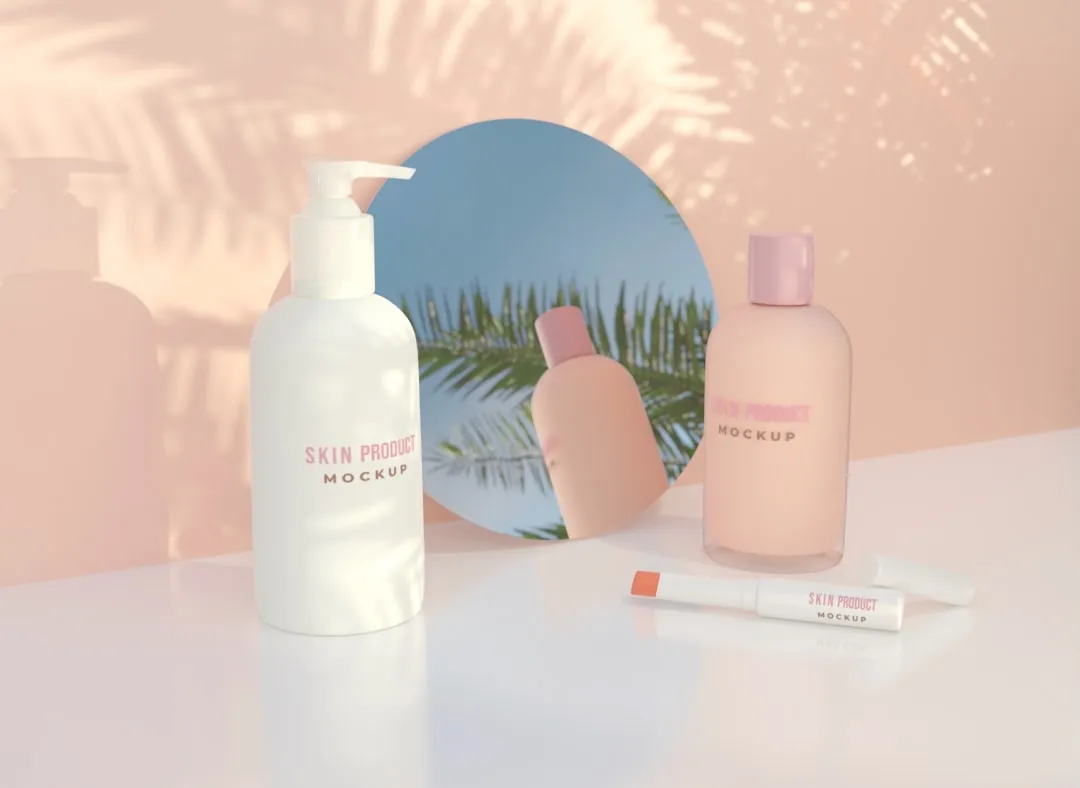 Frascos de productos de belleza