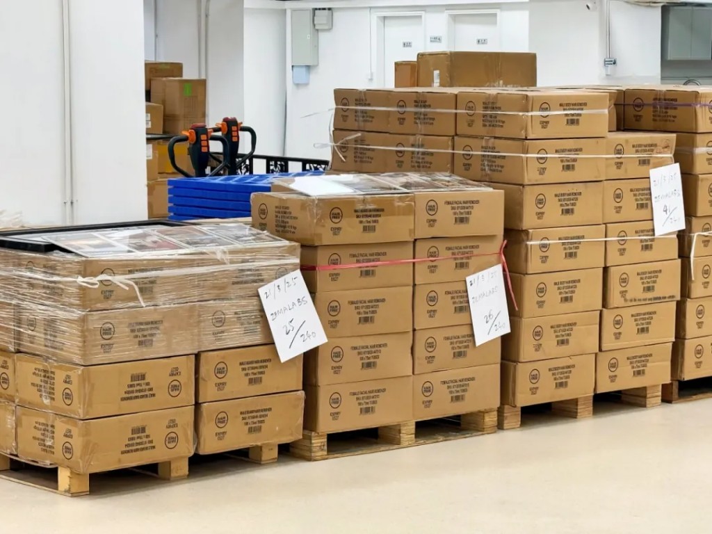 Palletized goods in our North Point warehouse